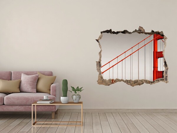 Vinilo pared rota 3d efecto realista Puente Golden Gate en San Francisco