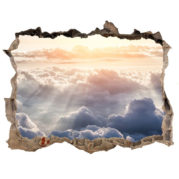Trampantojo de pared rota efecto profundidad El cielo está lleno de nubes