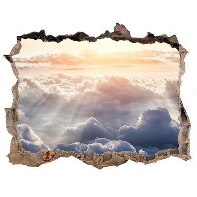 Trampantojo de pared rota efecto profundidad El cielo está lleno de nubes