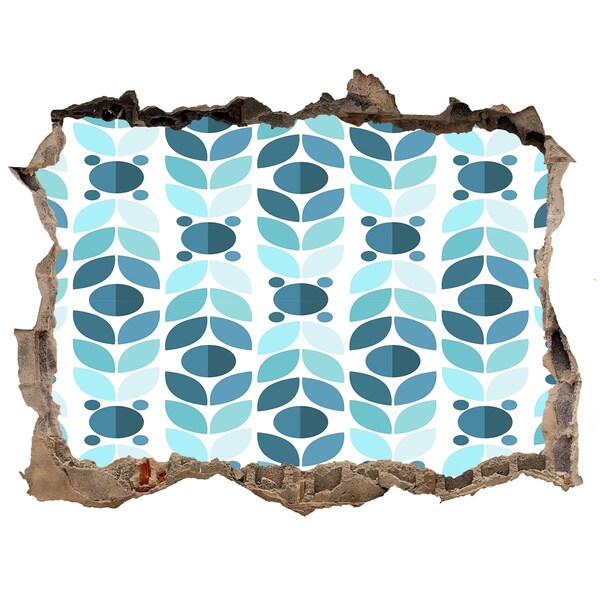 Pegatina de vinilo agujero 3d para pared Patrón floral de agujero en la pared