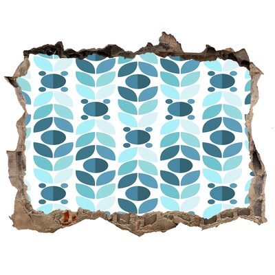 Pegatina de vinilo agujero 3d para pared Patrón floral de agujero en la pared