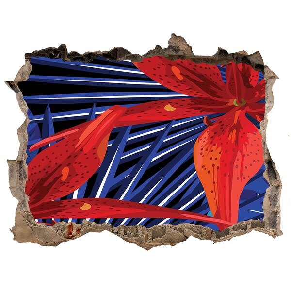 Trampantojo de pared rota efecto profundidad Una explosión floral de color