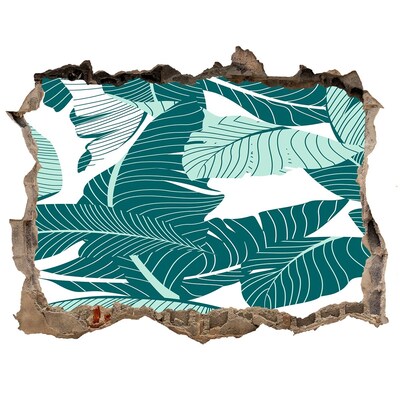 Pegatina agujero en la pared autoadhesiva Un oasis tropical en un muro en ruinas