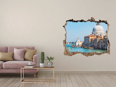 Pegatina de vinilo agujero 3d para pared Venecia a la luz del día