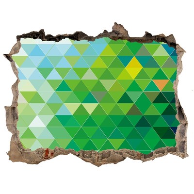 Vinilo pared rota 3d efecto realista Paisaje verde en un agujero en la pared