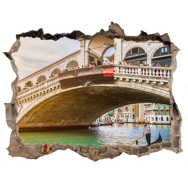 Trampantojo de pared rota efecto profundidad Puente de Rialto en Venecia