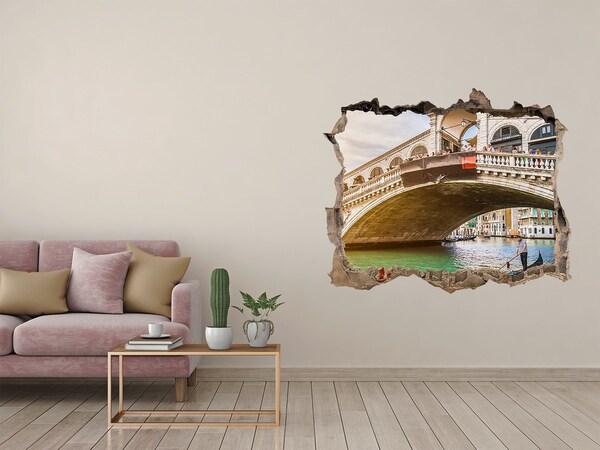 Trampantojo de pared rota efecto profundidad Puente de Rialto en Venecia