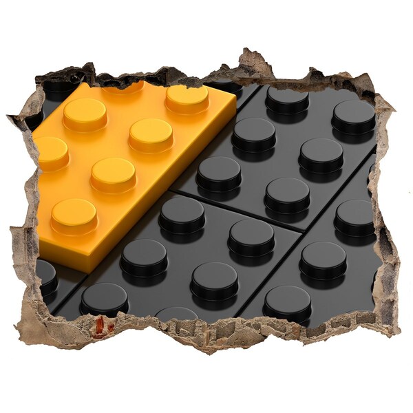 Vinilo pared rota 3d efecto realista Pared de ladrillos LEGO rota