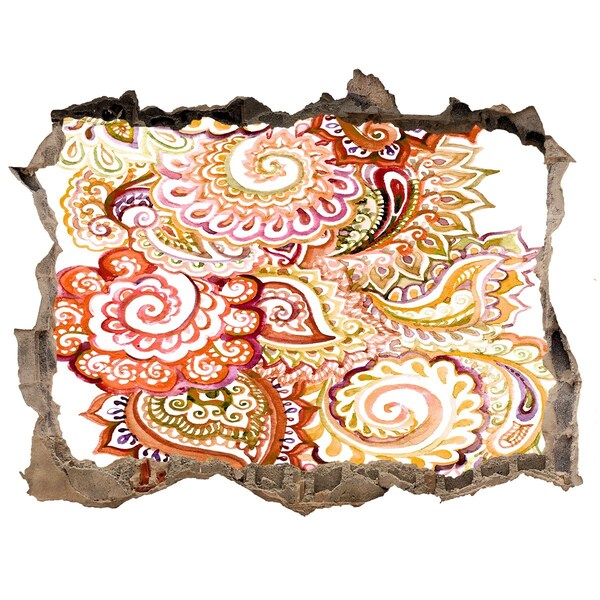 Trampantojo de pared rota efecto profundidad Patrones coloridos sobre un fondo de hormigón