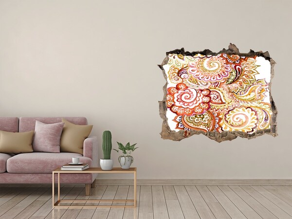 Trampantojo de pared rota efecto profundidad Patrones coloridos sobre un fondo de hormigón