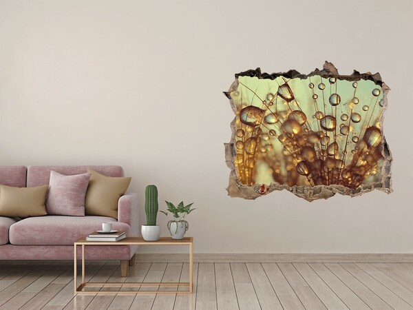 Pegatina de vinilo agujero 3d para pared Gotas sobre cabellos delicados