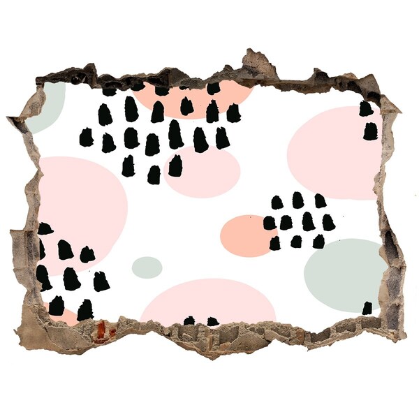 Pegatina agujero en la pared autoadhesiva Un agujero en la pared con manchas de colores