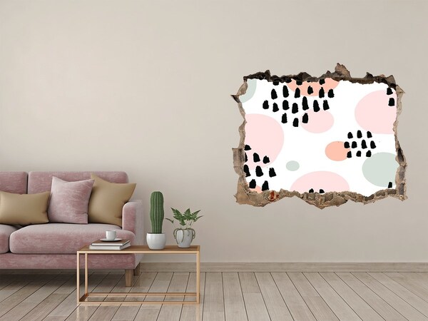Pegatina agujero en la pared autoadhesiva Un agujero en la pared con manchas de colores