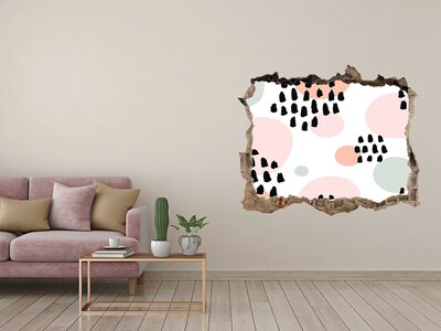 Fototapeta dziura na ścianę 3d Dziura w ścianie z kolorowymi plamami