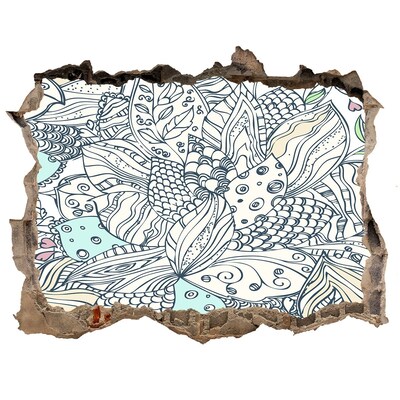 Pegatina de vinilo agujero 3d para pared El colorido mundo de la naturaleza