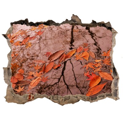 Trampantojo de pared rota efecto profundidad Superficie del agua en otoño