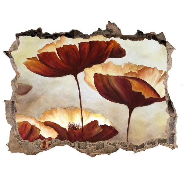 Dziura 3d foto tapeta naklejka Kwiatowe marzenie w zniszczonej ścianie