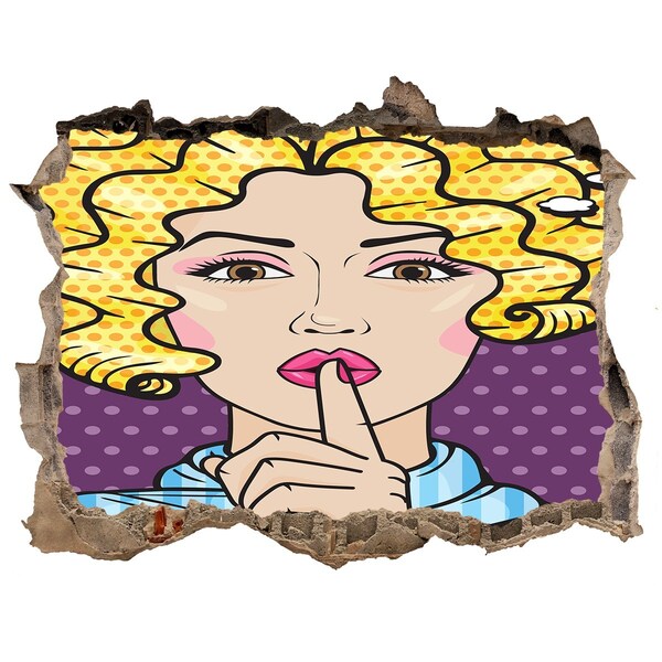 Pegatina agujero en la pared autoadhesiva Una mujer con una sonrisa misteriosa