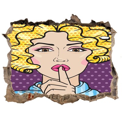 Fototapeta dziura na ścianę Kobieta z tajemniczym uśmiechem