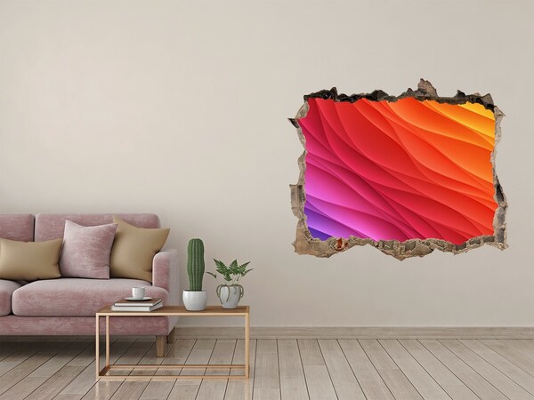 Trampantojo de pared rota efecto profundidad Una ola de color en un agujero en la pared