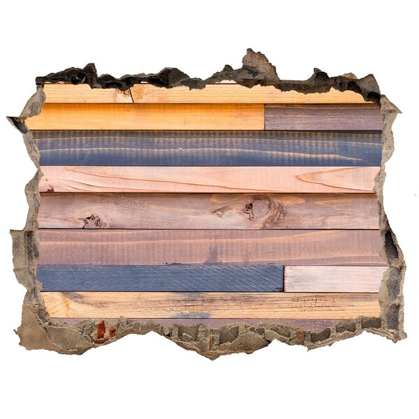 Pegatina agujero en la pared autoadhesiva Pared de madera a través de un agujero