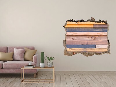 Pegatina agujero en la pared autoadhesiva Pared de madera a través de un agujero