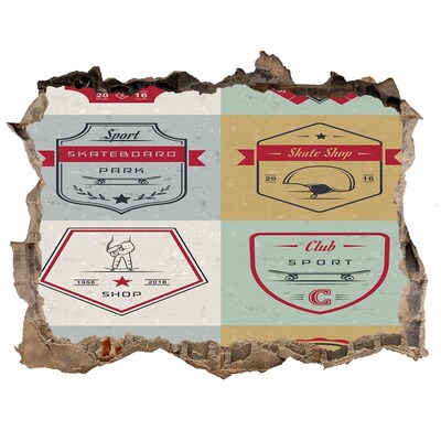 Pegatina de vinilo agujero 3d para pared Skatepark en la ciudad