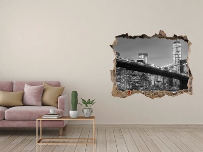 Pegatina de vinilo agujero 3d para pared Puente de Nueva York