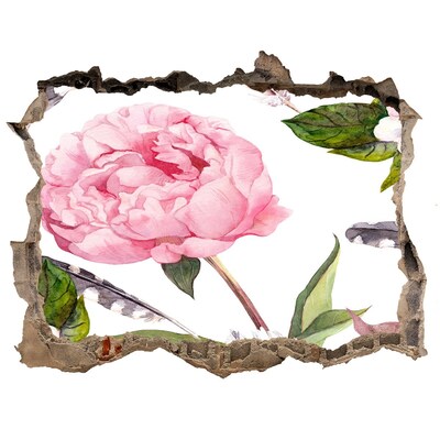 Pegatina de vinilo agujero 3d para pared Mural de flores a través de un agujero en la pared