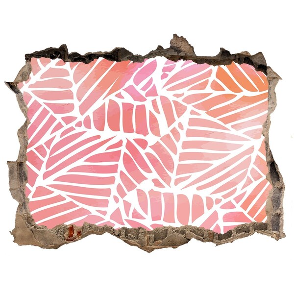 Vinilo pared rota 3d efecto realista Patrón de hojas tropicales