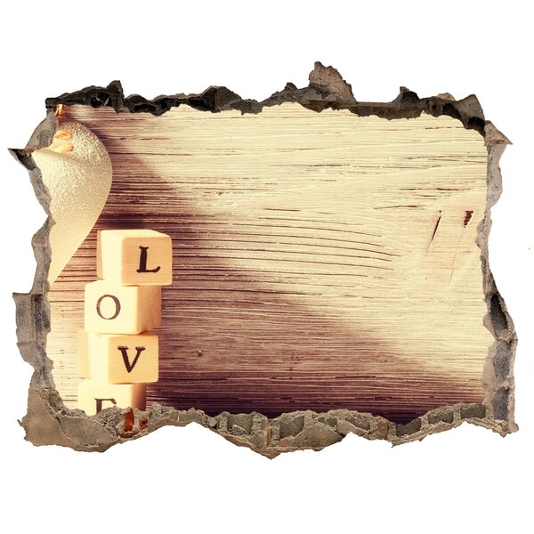Trampantojo de pared rota efecto profundidad Amor en un muro roto