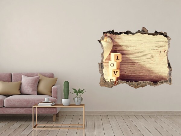 Trampantojo de pared rota efecto profundidad Amor en un muro roto