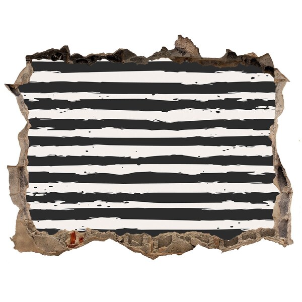 Pegatina de vinilo agujero 3d para pared Muro en ruinas con rayas