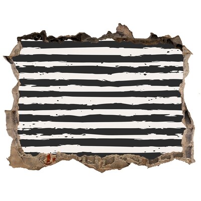 Pegatina de vinilo agujero 3d para pared Muro en ruinas con rayas