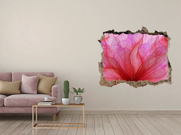 Vinilo pared rota 3d efecto realista Una explosión floral de color