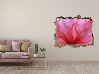 Vinilo pared rota 3d efecto realista Una explosión floral de color