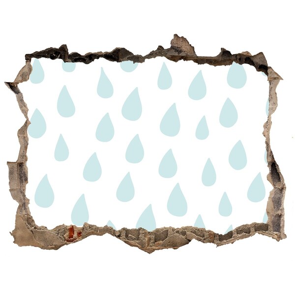 Trampantojo de pared rota efecto profundidad Gotas de lluvia detrás de la pared