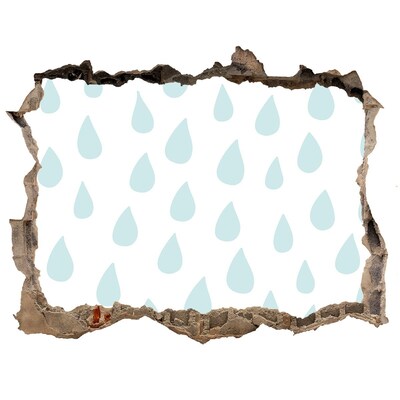 Samoprzylepna dziura na ścianę Deszczowe krople za ścianą