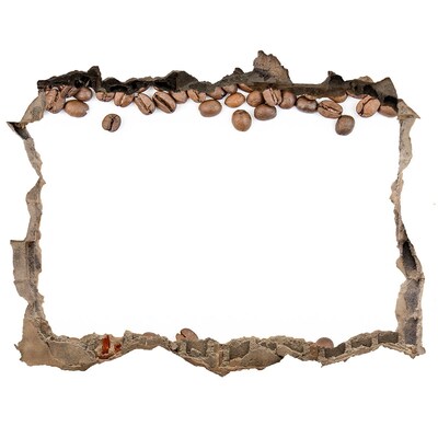 Pegatina de vinilo agujero 3d para pared Pared de granos de café rota