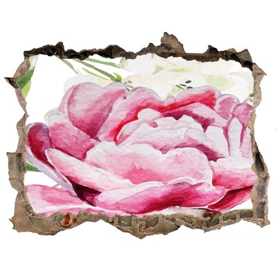 Pegatina agujero en la pared autoadhesiva Paisaje floral de un agujero en la pared