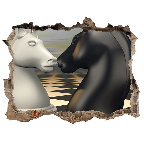 Pegatina agujero en la pared autoadhesiva Confrontación de ajedrez