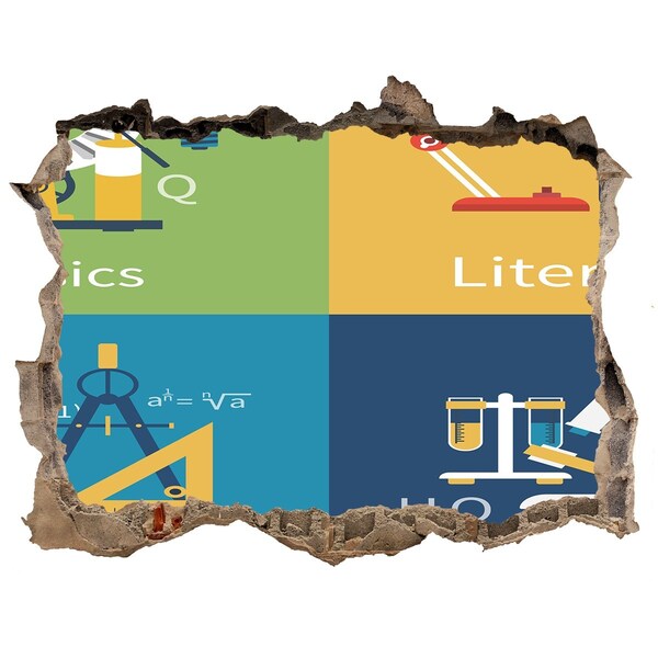 Pegatina de vinilo agujero 3d para pared La ciencia en acción