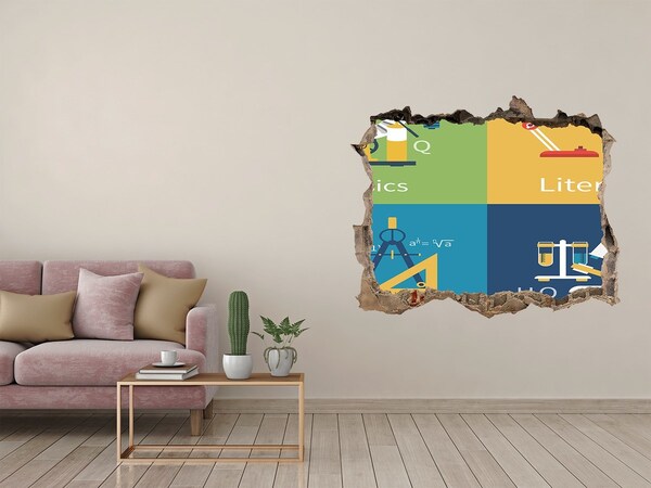 Pegatina de vinilo agujero 3d para pared La ciencia en acción