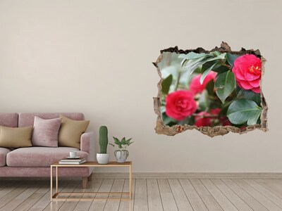 Trampantojo de pared rota efecto profundidad Jardín de flores en hormigón