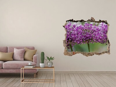 Vinilo pared rota 3d efecto realista Flores en flor