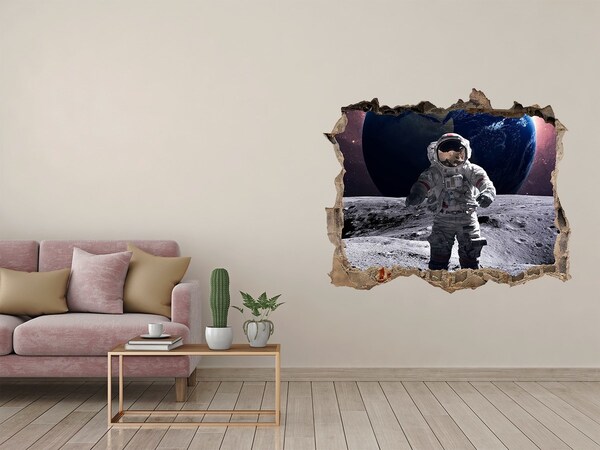 Pegatina agujero en la pared autoadhesiva Astronauta en la Luna