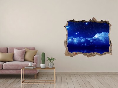 Pegatina de vinilo agujero 3d para pared Cielo nocturno sobre el océano