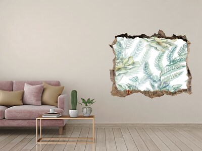 Pegatina de vinilo agujero 3d para pared Un oasis verde en hormigón