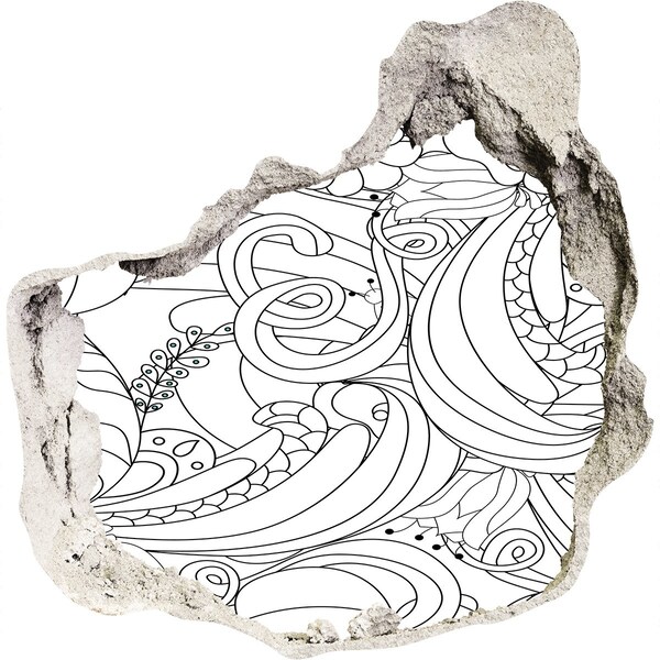 Pegatina efecto 3d pared rota decorativa Patrón floral de agujero en la pared