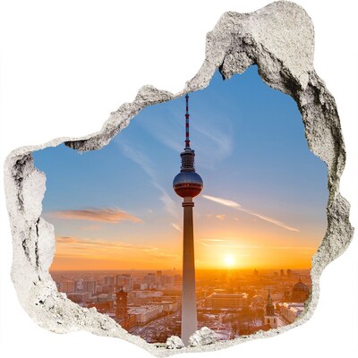 Vinilo adhesivo efecto agujero 3d para casa Puesta de sol sobre Berlín